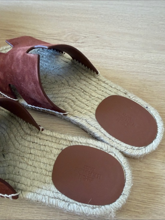 Hermes Size 42 Brown Suede Antigua Espadrille Slide (fits US Men’s 8-8.5) main image 5